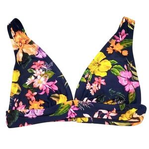 Kona Sol Floral Bikini Top Padded Swimsuit Top Tropical Print New